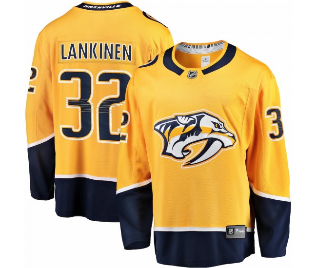 Nashville Predators Kevin Lankinen Men's Fanatics Branded Gold Home Breakaway Player Jersey