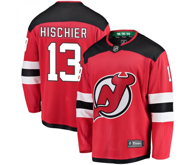 New Jersey Devils Nico Hischier Men's Fanatics Branded Red Breakaway Player Jersey