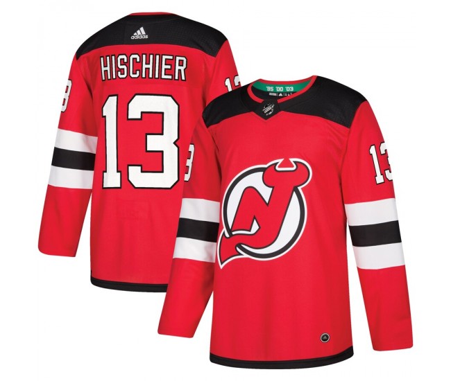 New Jersey Devils Nico Hischier Men's adidas Red Authentic Player Jersey