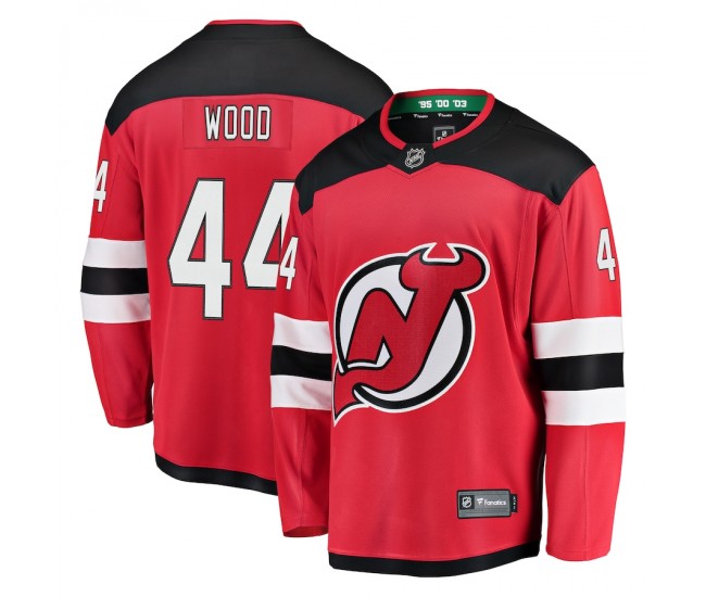 New Jersey Devils Miles Wood Men's Fanatics Branded Red Home Breakaway Player Jersey