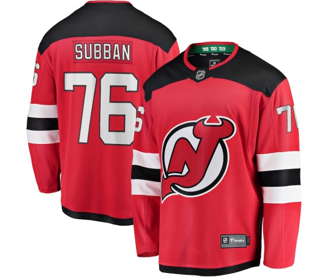 New Jersey Devils P.K. Subban Men's Fanatics Branded Red Premier Breakaway Player Jersey