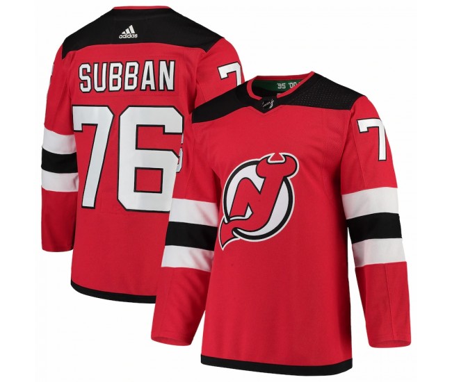 New Jersey Devils P.K. Subban Men's adidas Red Home Authentic Player Jersey