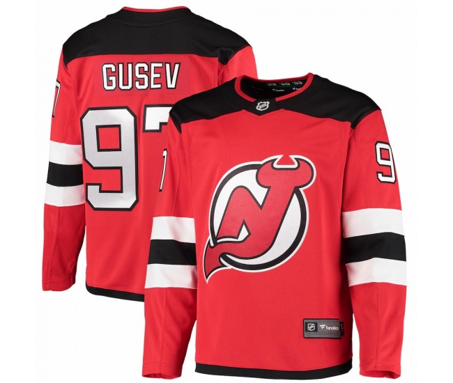 New Jersey Devils Nikita Gusev Men's Fanatics Branded Red 2020/21 Home Breakaway Player Jersey