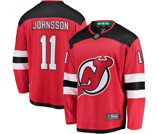 New Jersey Devils Andreas Johnsson Men's Fanatics Branded Red Breakaway Player Jersey