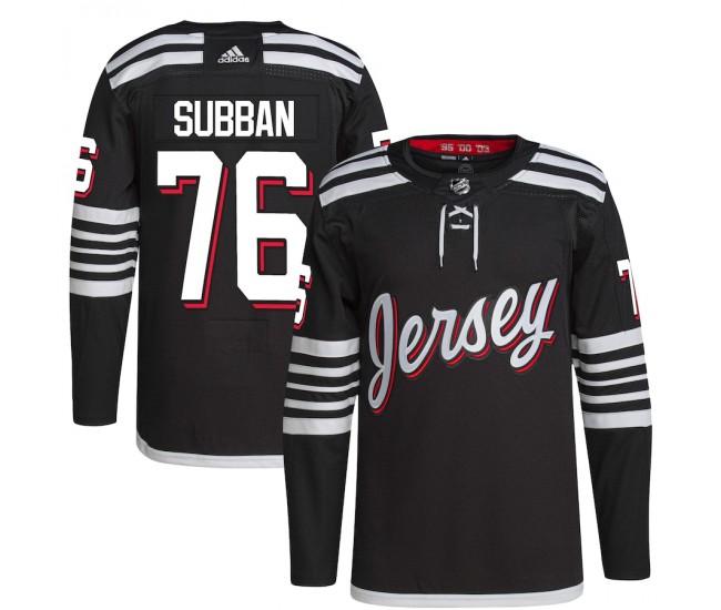 New Jersey Devils P.K. Subban Men's adidas Black 2021/22 Alternate Primegreen Authentic Pro Player Jersey