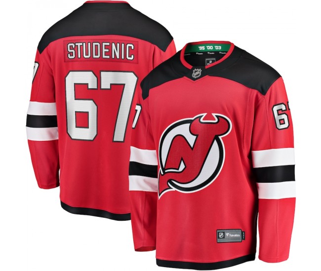 New Jersey Devils Marian Studenic Men's Fanatics Branded Red Home Breakaway Player Jersey