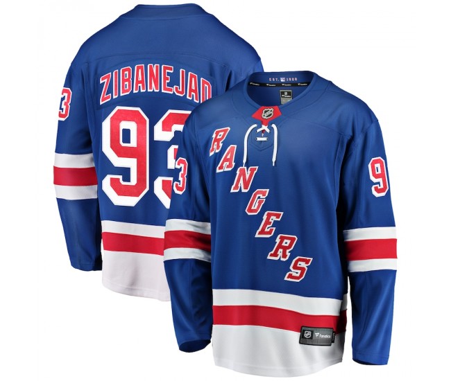 New York Rangers Mika Zibanejad Men's Fanatics Branded Blue Home Breakaway Player Game Jersey