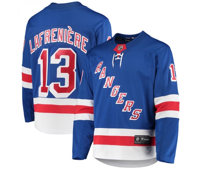 New York Rangers Alexis Lafrenière Men's Fanatics Branded Blue Premier Breakaway Player Jersey