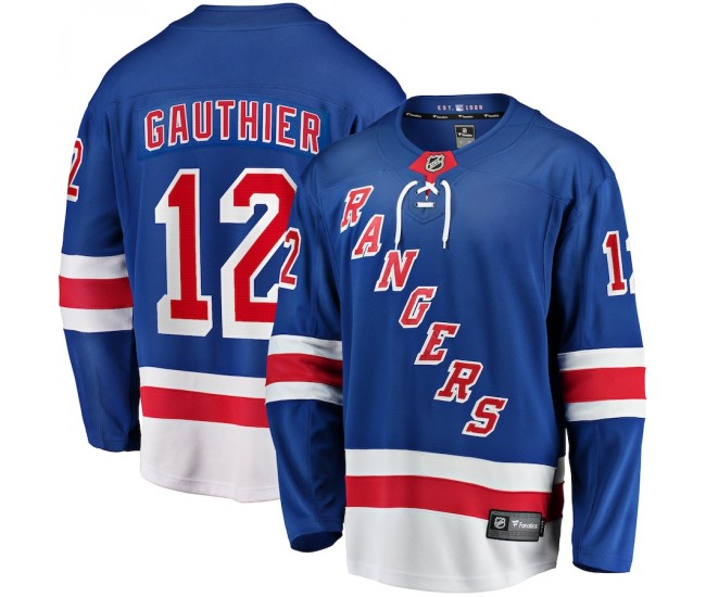 New York Rangers Julien Gauthier Men's Fanatics Branded Blue 2017/18 Home Breakaway Replica Jersey