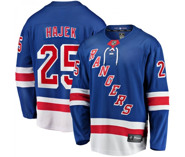 New York Rangers Libor Hajek Men's Fanatics Branded Blue 2017/18 Home Breakaway Replica Jersey