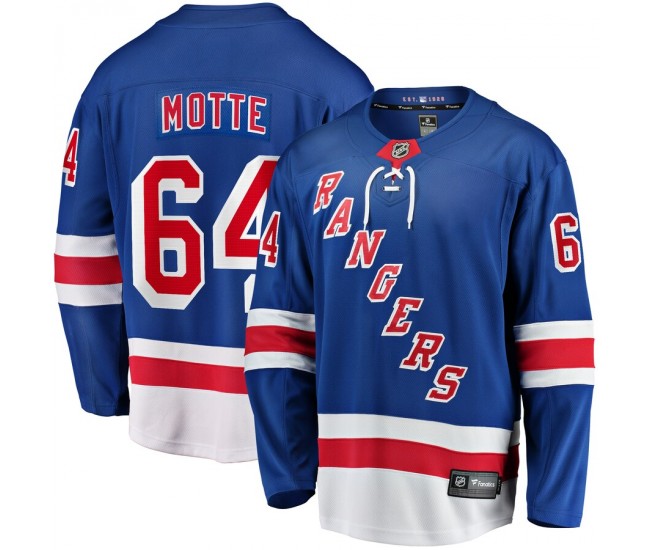 New York Rangers Tyler Motte Men's Fanatics Branded Blue Home Breakaway Player Jersey