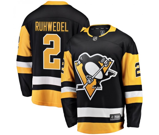 Pittsburgh Penguins Chad Ruhwedel Men's Fanatics Branded Black Home Breakaway Player Jersey