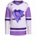 Pittsburgh Penguins Men's adidas White/Purple Hockey Fights Cancer Primegreen Authentic Blank Practice Jersey