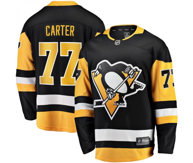 Pittsburgh Penguins Jeff Carter Men's Fanatics Branded Black 2017/18 Home Breakaway Replica Jersey