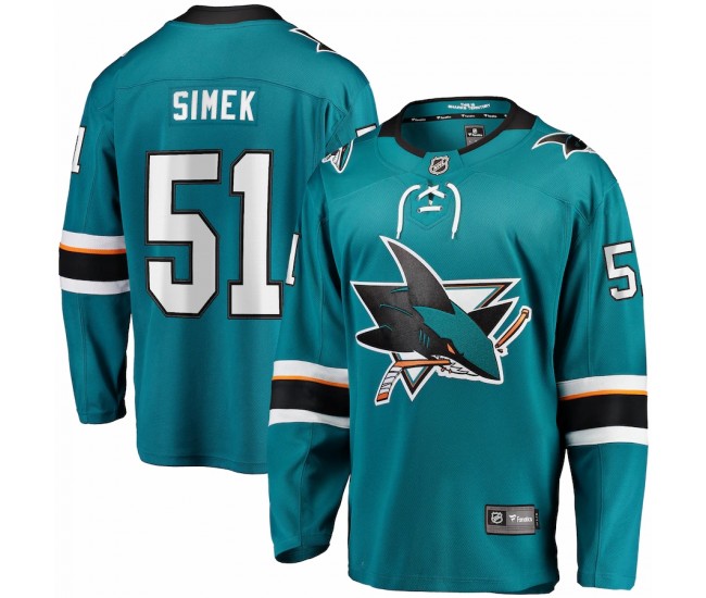 Simek San Jose Sharks Radim Fanatics Branded Home Breakaway Player Jersey - Teal