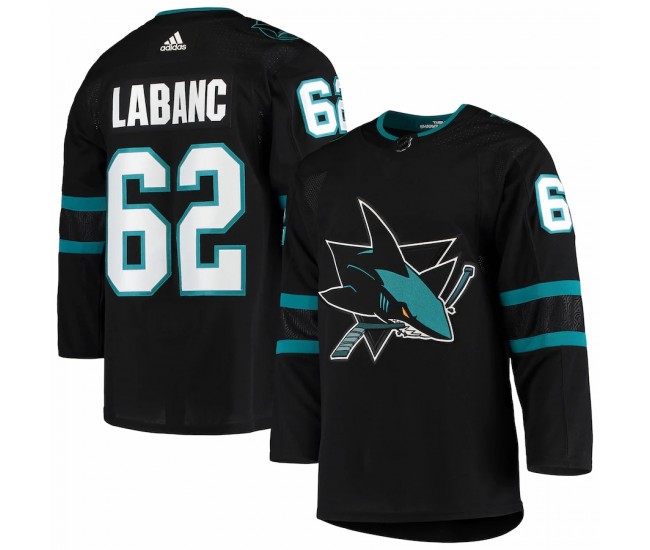 San Jose Sharks Kevin Labanc Men's adidas Black Alternate Authentic Jersey