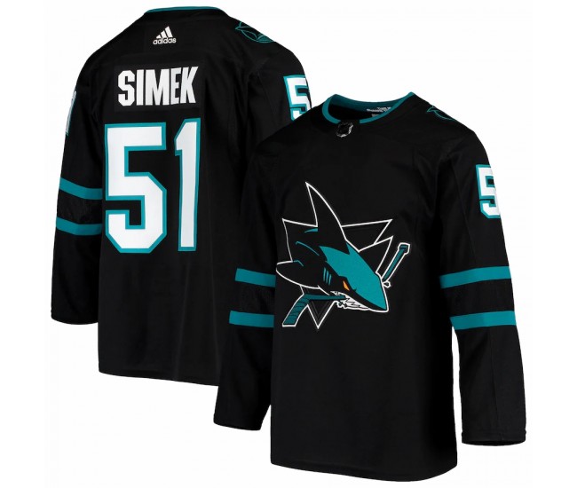 San Jose Sharks Radim Simek Men's adidas Black Alternate Authentic Jersey