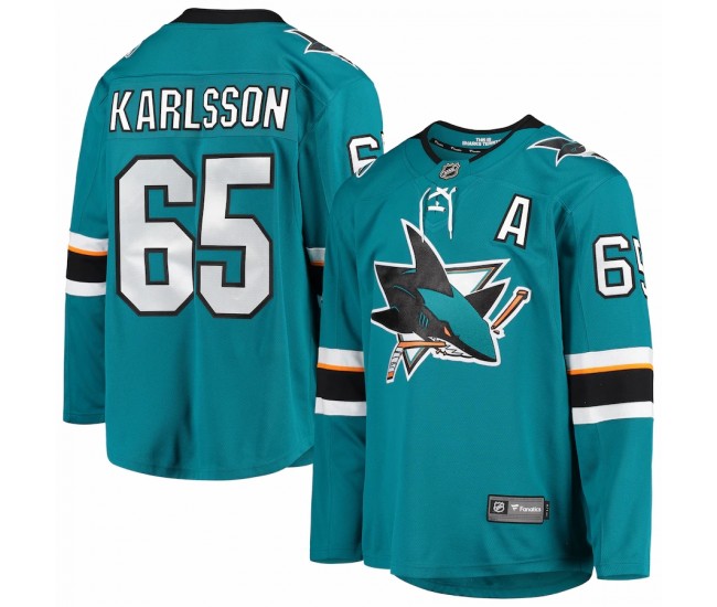 San Jose Sharks Melker Karlsson Men's Fanatics Branded Teal Breakaway Home Player Jersey