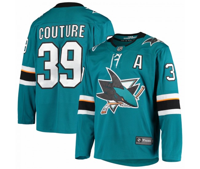 San Jose Sharks Logan Couture Men's Fanatics Branded Teal Home Alternate Captain Premier Breakaway Player Jersey