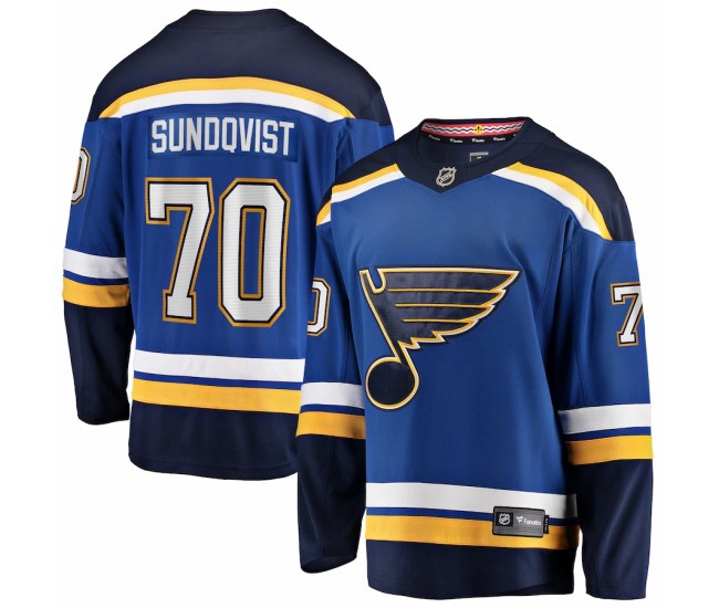 St. Louis Blues Oskar Sundqvist Men's Fanatics Branded Blue Home Breakaway Player Jersey