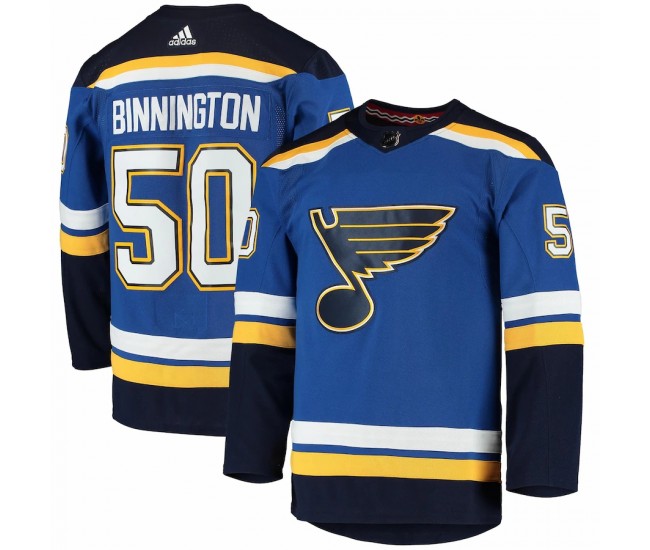 St. Louis Blues Jordan Binnington Men's adidas Blue Home Authentic Player Jersey