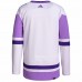 St. Louis Blues Men's adidas White/Purple Hockey Fights Cancer Primegreen Authentic Blank Practice Jersey