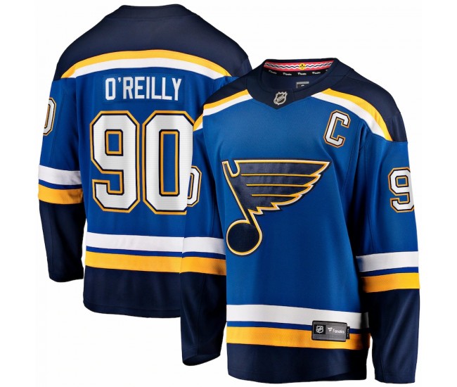 St. Louis Blues Ryan O'Reilly Men's Fanatics Branded Blue Home Captain Premier Breakaway Player Jersey