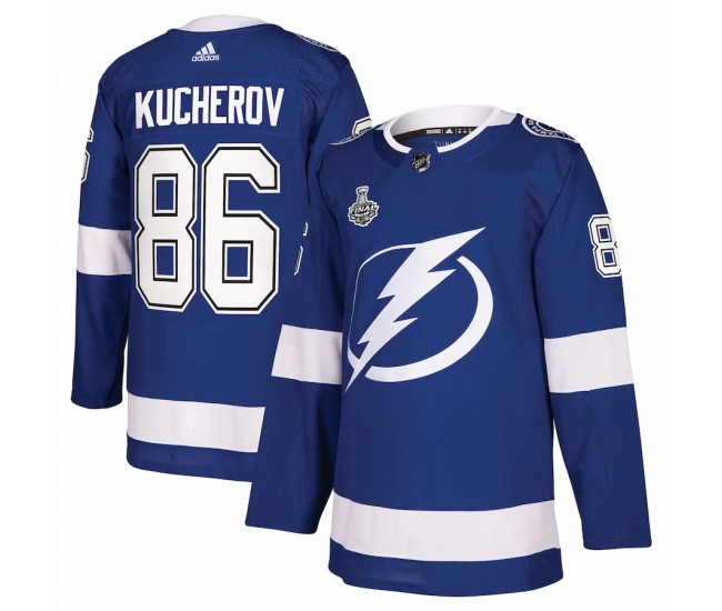 Tampa Bay Lightning Nikita Kucherov Men's adidas Blue 2021 Stanley Cup Final Bound Authentic Patch Player Jersey