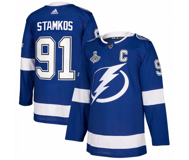 Tampa Bay Lightning Steven Stamkos Men's adidas Blue 2021 Stanley Cup Champions Authentic Player Jersey