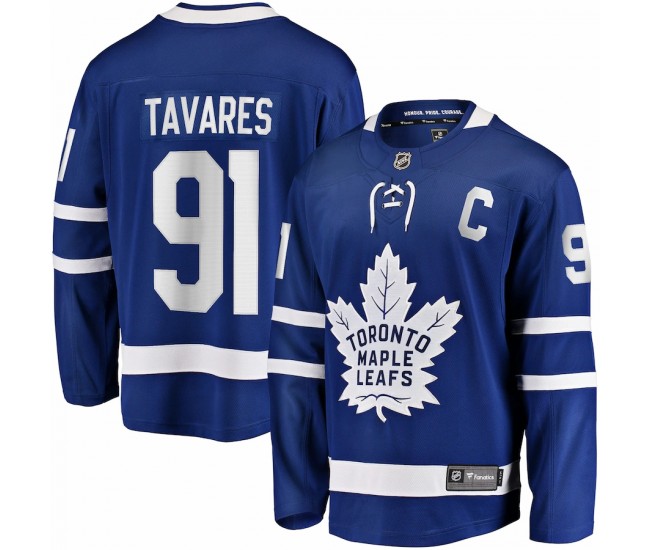 Toronto Maple Leafs John Tavares Men's Fanatics Branded Blue Home Captain Premier Breakaway Player Jersey