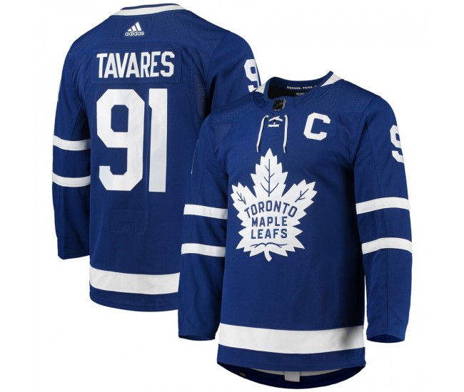 Toronto Maple Leafs John Tavares Men's adidas Blue Home Captain Patch Primegreen Authentic Pro Player Jersey