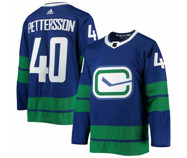 Vancouver Canucks Elias Pettersson Men's adidas Blue 2020/21 Authentic Alternate Player Jersey