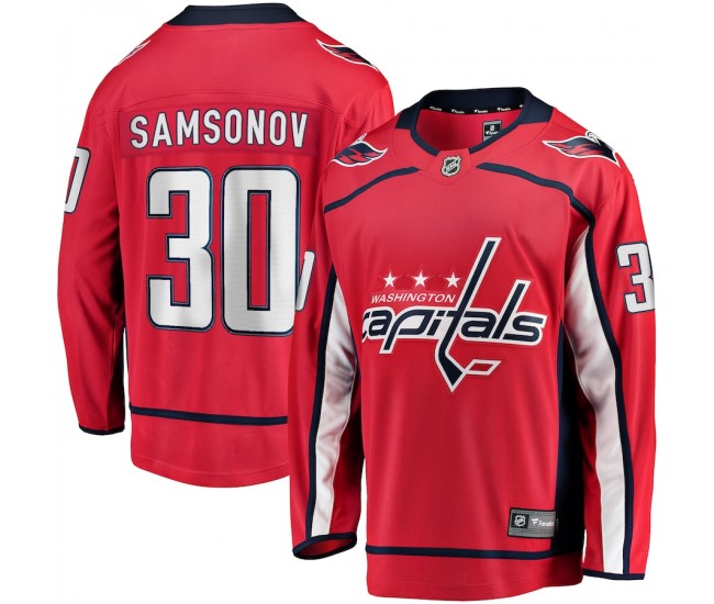 Washington Capitals Ilya Samsonov Men's Fanatics Branded Red Replica Player Jersey