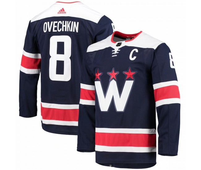 Washington Capitals Alexander Ovechkin Men's adidas Navy Alternate Captain Patch Primegreen Authentic Pro Player Jersey