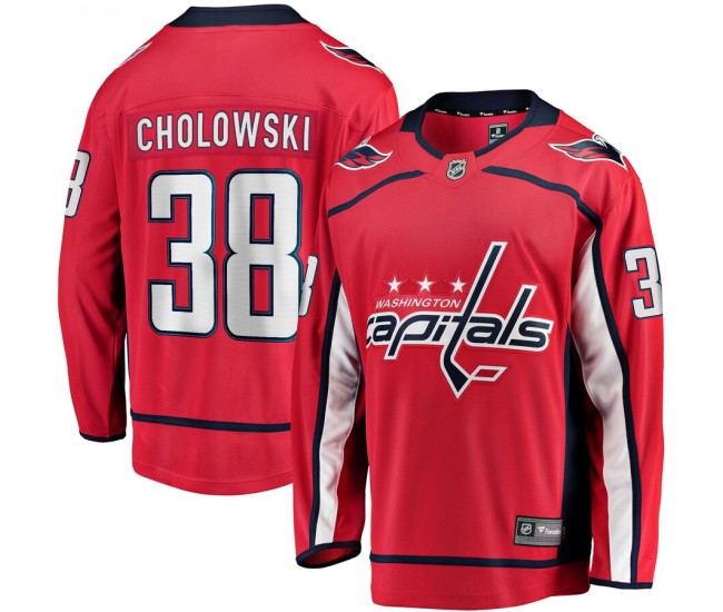 Washington Capitals Dennis Cholowski Men's Fanatics Branded Red Home Breakaway Player Jersey