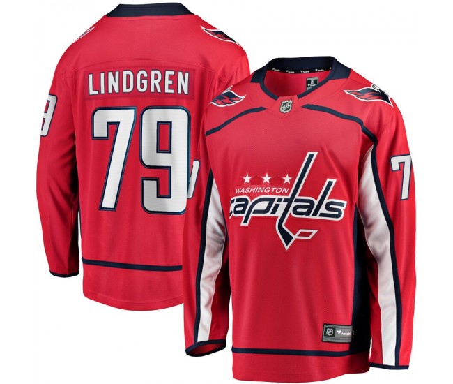 Washington Capitals Charlie Lindgren Men's Fanatics Branded Red Home Breakaway Player Jersey