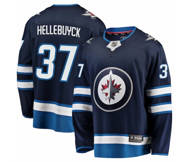 Winnipeg Jets Connor Hellebuyck Men's Fanatics Branded Navy Breakaway Replica Jersey