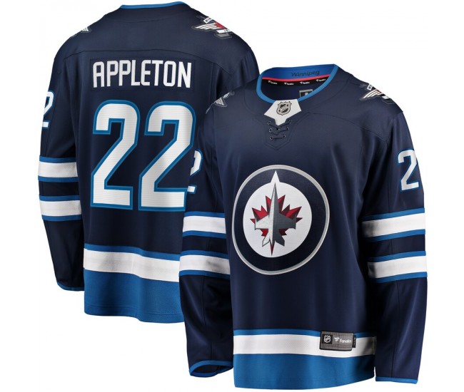 Winnipeg Jets Mason Appleton Men's Fanatics Branded Navy Home Breakaway Jersey